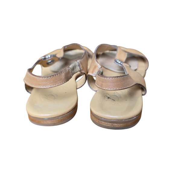 Brighton COAST Womens Tan Brown Leather Metallic Accent Slingback Sandals 6.5M - Picture 6 of 7